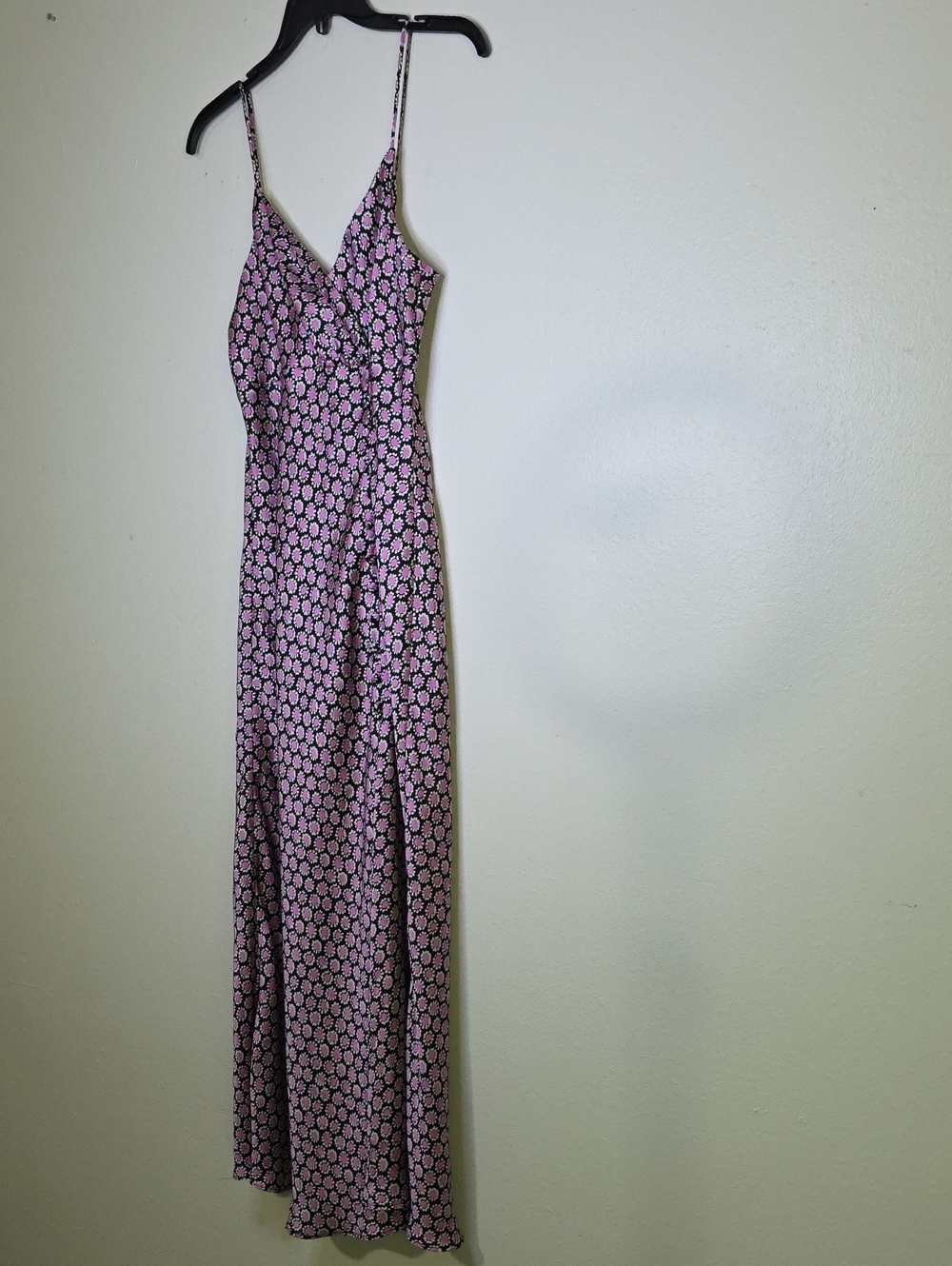 Zara Pink Patterned Slip Maxi Dress